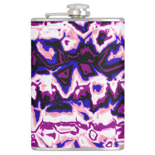 Funky Boho Retro Marmorierte Streifen Genderfluid Flachmann