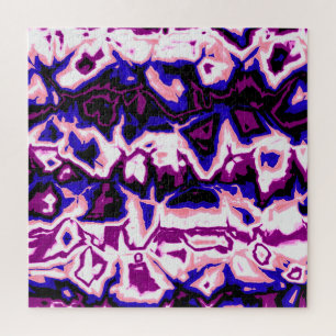 Funky Boho Retro Marmorierte Streifen Genderfluid  Puzzle