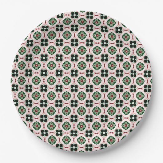 Funky Boho Retro Niedliches Abstraktes Weihnachtsm Pappteller (Vorderseite)