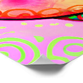 Funky Boho Schweinezucht Portrait Art Poster (Ecke)