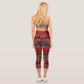 Funky Boho Tribal Muster Capri Leggings (Rückseite)