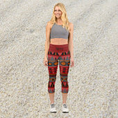 Funky Boho Tribal Muster Capri Leggings