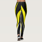 Funky Bold Abstrakt Art Black Yellow White Leggings (Rückseite)