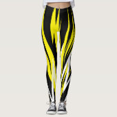 Funky Bold Abstrakt Art Black Yellow White Leggings (Vorderseite)