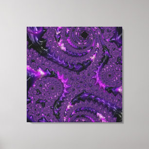 Funky Bold Boho Lila Digital Abstract Fraktal Leinwanddruck