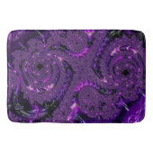 Funky Bold Boho Lila digitales Abstraktes Fraktal Badematte (Vorderseite)