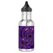 Funky Bold Boho Lila digitales Abstraktes Fraktal Edelstahlflasche (Rechts)