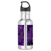 Funky Bold Boho Lila digitales Abstraktes Fraktal Edelstahlflasche (Rückseite)