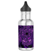 Funky Bold Boho Lila digitales Abstraktes Fraktal Edelstahlflasche (Links)