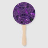 Funky Bold Boho Lila digitales Abstraktes Fraktal Fächer (Rückseite)
