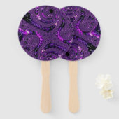 Funky Bold Boho Lila digitales Abstraktes Fraktal Fächer (Vorne und Hinten)