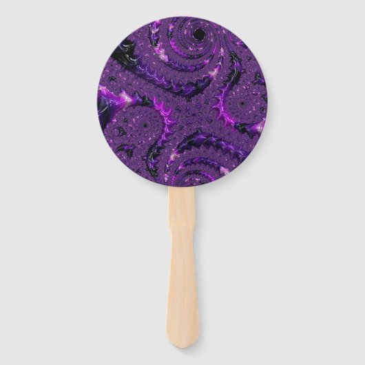 Funky Bold Boho Lila digitales Abstraktes Fraktal Fächer (Vorderseite)