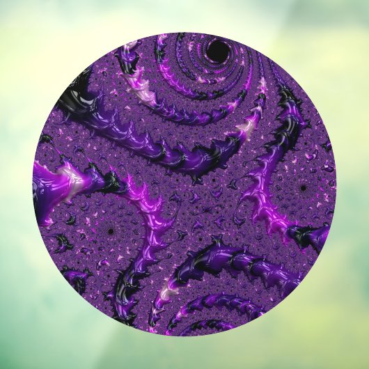 Funky Bold Boho Lila digitales Abstraktes Fraktal Fensteraufkleber (Blatt 3)