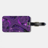 Funky Bold Boho Lila digitales Abstraktes Fraktal Gepäckanhänger (Rückseite horizontal)