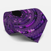 Funky Bold Boho Lila digitales Abstraktes Fraktal Krawatte (Gerollt)