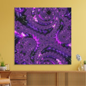 Funky Bold Boho Lila digitales Abstraktes Fraktal Leinwanddruck (Insitu (Wohnzimmer))