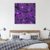 Funky Bold Boho Lila digitales Abstraktes Fraktal Leinwanddruck (Insitu (Schlafzimmer))