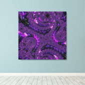 Funky Bold Boho Lila digitales Abstraktes Fraktal Leinwanddruck (Insitu (Holzboden))