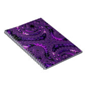 Funky Bold Boho Lila digitales Abstraktes Fraktal Notizblock (Rechte Seite)
