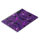 Funky Bold Boho Lila digitales Abstraktes Fraktal Notizblock (Linke Seite)