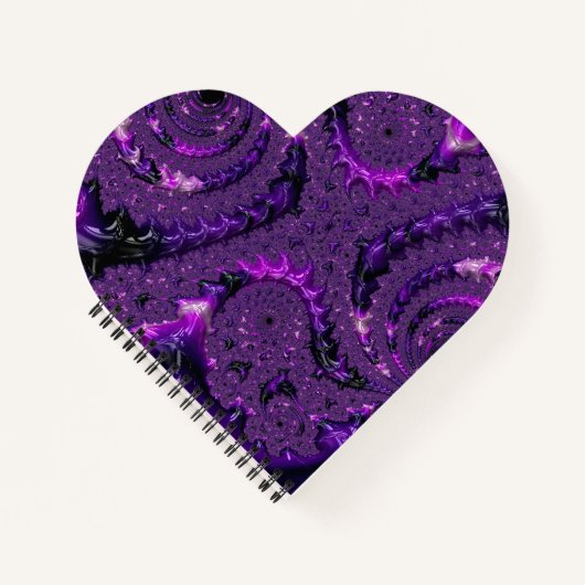 Funky Bold Boho Lila digitales Abstraktes Fraktal Notizblock (Vorderseite)