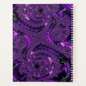 Funky Bold Boho Lila digitales Abstraktes Fraktal Planer (Rückseite)