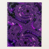Funky Bold Boho Lila digitales Abstraktes Fraktal Planer (Vorderseite)