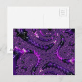 Funky Bold Boho Lila digitales Abstraktes Fraktal Postkarte (Vorne/Hinten)
