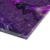 Funky Bold Boho Lila digitales Abstraktes Fraktal Schneidebrett (Ecke)
