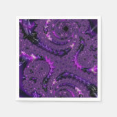 Funky Bold Boho Lila digitales Abstraktes Fraktal Serviette (Vorderseite)