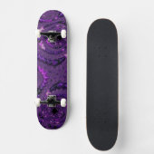 Funky Bold Boho Lila digitales Abstraktes Fraktal Skateboard (Vorderseite)