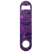 Funky Bold Boho Lila digitales Abstraktes Fraktal Speedflaschenöffner (Rückseite)
