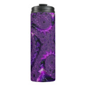Funky Bold Boho Lila digitales Abstraktes Fraktal Thermosbecher (Vorderseite)