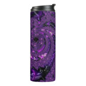 Funky Bold Boho Lila digitales Abstraktes Fraktal Thermosbecher (Nach links gedreht)