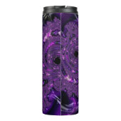 Funky Bold Boho Lila digitales Abstraktes Fraktal Thermosbecher (Rückseite)