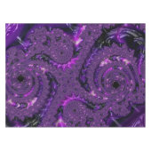 Funky Bold Boho Lila digitales Abstraktes Fraktal Tischdecke (Vorderseite (Horizontal))