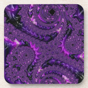 Funky Bold Boho Lila digitales Abstraktes Fraktal Untersetzer