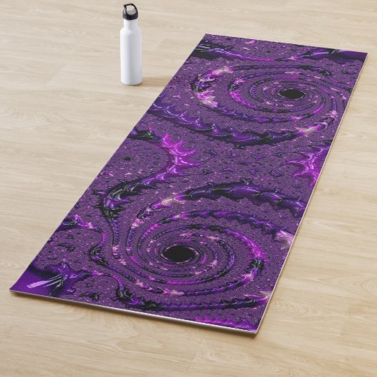 Funky Bold Boho Lila digitales Abstraktes Fraktal Yogamatte (Beispiel)