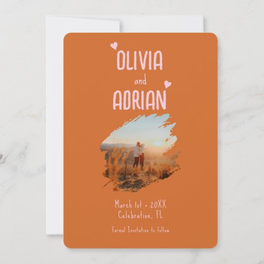 Funky Bold Font Einladung (Rückseite)