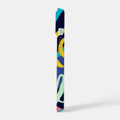 Funky Bold Graffiti Scribbles Muster Monogram iPhone 15 Hülle (Linke Seite)