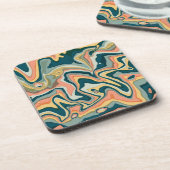 Funky Bold Künstlerisch Marble Swirl Ebru Getränkeuntersetzer (Linke Seite)