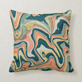 Funky Bold Künstlerisch Marble Swirl Ebru Kissen