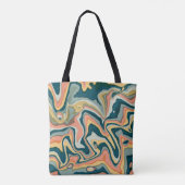 Funky Bold Künstlerisch Marble Swirl Ebru Tasche (Rückseite)