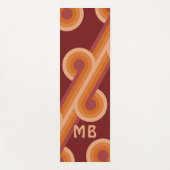 Funky Bold Orange Dark Maroon Red Retro Muster Yogamatte (Vorderseite)