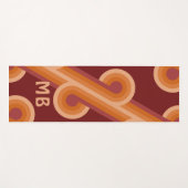 Funky Bold Orange Dark Maroon Red Retro Muster Yogamatte (Vorderseite (Horizontal))