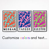 Funky Bold Retro Coral Pattern Poster