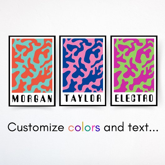 Funky Bold Retro Coral Pattern Poster