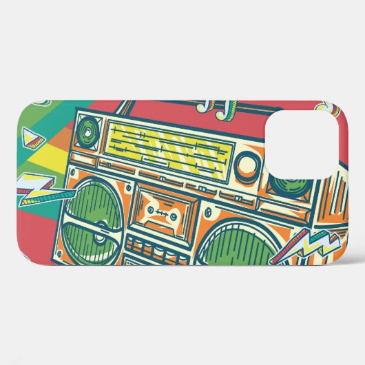 Funky Boom Box Farbiges Design Case-Mate iPhone Hülle (Rückseite (Horizontal))