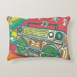 Funky Boom Box Farbiges Design Dekokissen