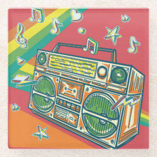 Funky Boom Box Farbiges Design Glasuntersetzer